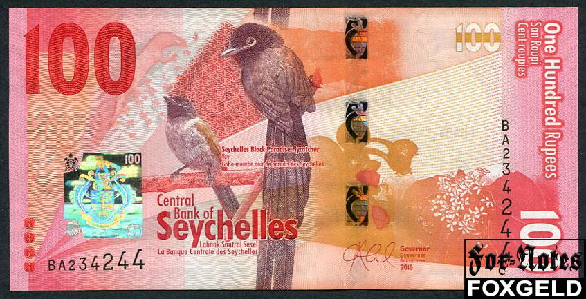 Сейшеллы 100 рупий 2016  UNC P:NEW BA
