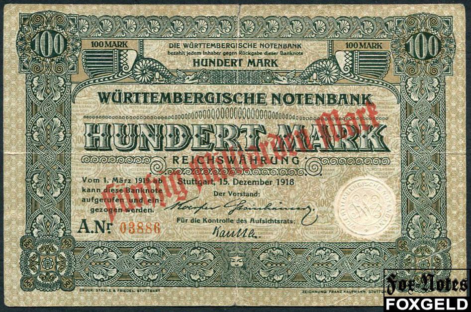 Wurttembergische Notenbank 50 Mrd. Mark 1923  VG WTB22a A№03886