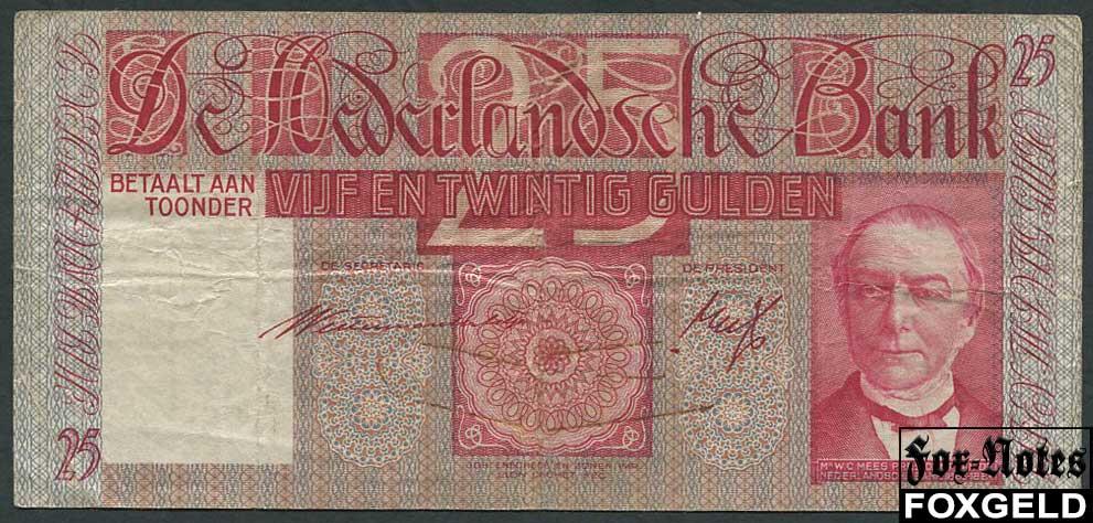 Нидерланды 25 гульденов 1941  F+ P:50 MQ087098