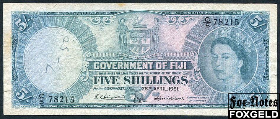 Фиджи 5 шиллингов 1961   P:51b С/5 78215