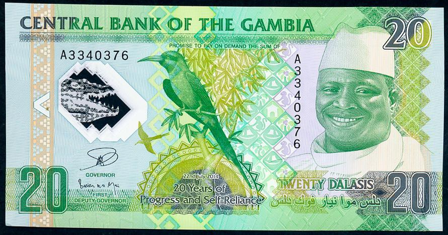 Гамбия 20 даласис 2015 2014 г «20 лет прогресса и самостоятельности» UNC А (***)