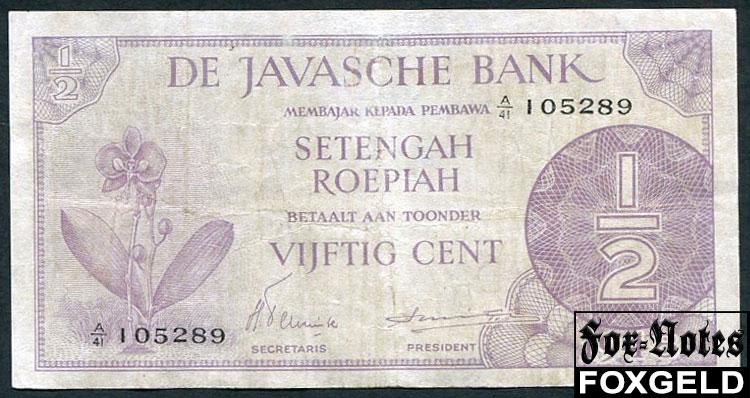 Нидерландская Индия De Javasche Bank 50 центов 1948  P:97 A/41