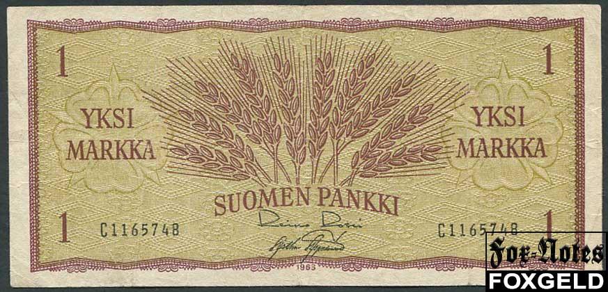 Финляндия 1 марка 1963 Х F P:98 (***)