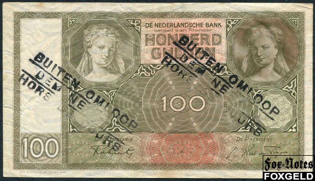 Нидерланды 100 гульденов 1941 26 MEI 1941 F P:51b EN