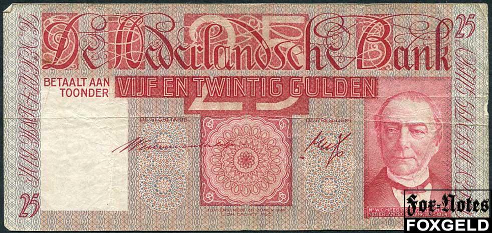 Нидерланды 25 гульденов 1941  F P:50 KR093344