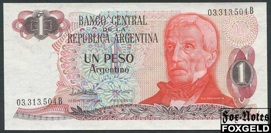 Аргентина 1 песо ND(1983) Peso Argentino аUNC P:311a B