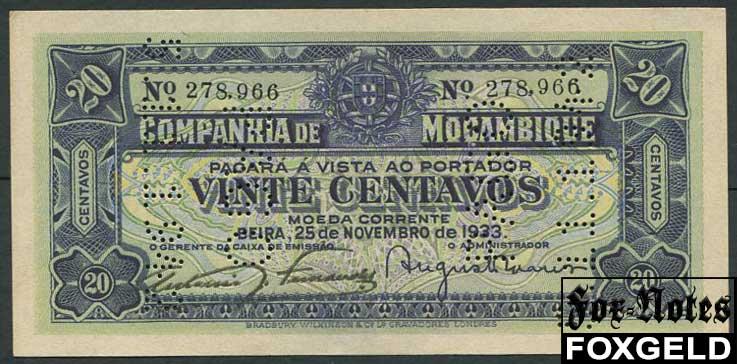 Мозамбик 20 цент. 1933 Companhia de Mosambique аUNC P:R29  №2…66