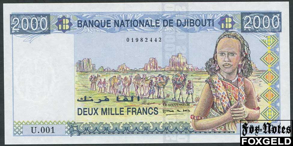 Джибутти 2000 франков ND(1984)  UNC P:40  U.001