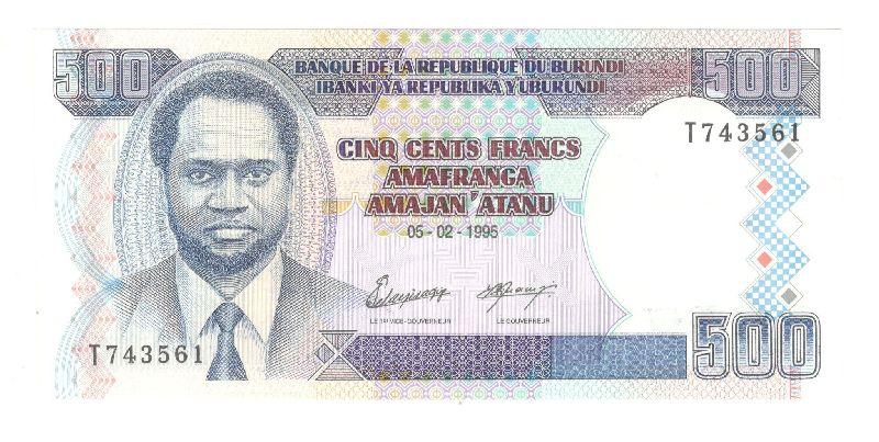 500 франков 1995 Бурунди UNC (031437)