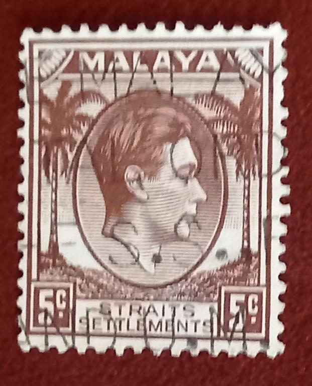 Стрейтс - Сетлментс Британская Колония 1938 год Стандарт Король Георг VI Гаш+