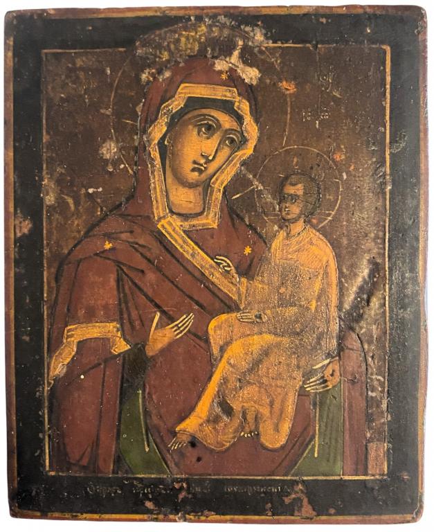 Икона дорожная Тихвинская Богородица 19 век