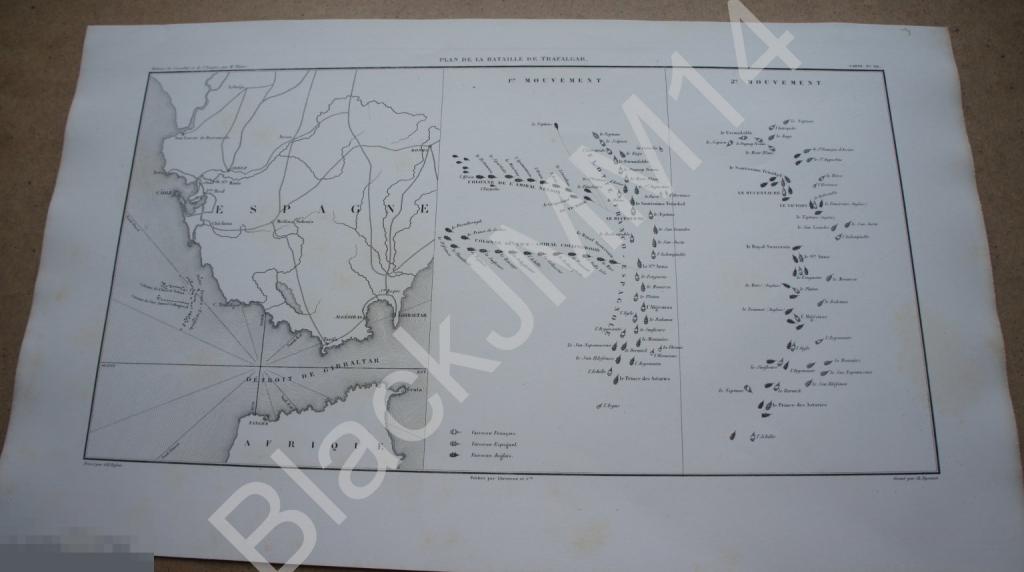 1864 г. Карта Трафальгарское сражение Мыс Трафальгар