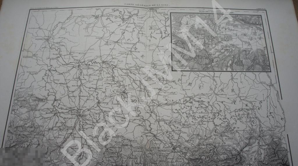 1864 г. Карта Саксония Германия Дрезден