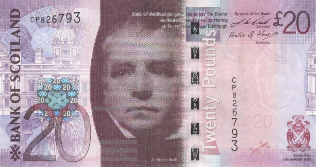 Шотландия 20 фунтов 2009 год ПРЕСС/UNC