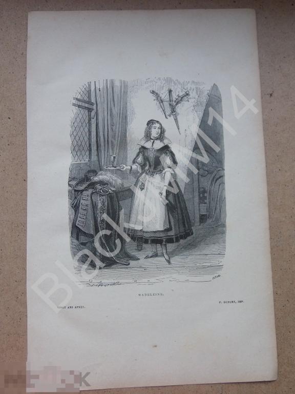 1885 г. Литография Дюма Три мушкетера 20 лет спустя Мадлен