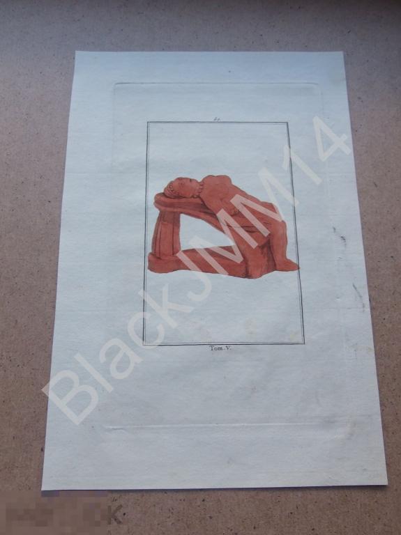 1788 Гравюра на меди д'Анкарвиль Античные древности Греческие Римские Фигурка Женщина