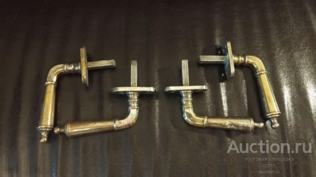 РУЧКИ ЛАТУННЫЕ ДОРЕВОЛЮЦИОННЫЕ ПОВОРОТНЫЕ ДВЕ ПАРЫ