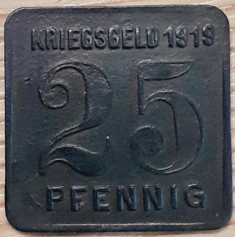 Нотгельд. Германия, г. Динслакен ( Dinslaken) 25 пфеннигов 1919 г. ОРИГИНАЛ!!!