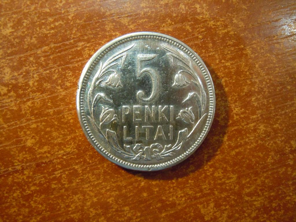5 лит 1925г Литва , 13,41гр, серебро