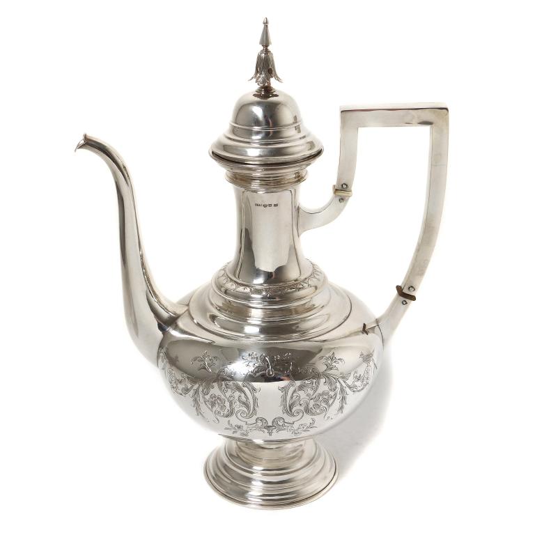 Серебряный кофейник. Швеция, 1891 год