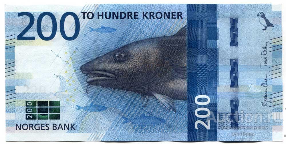 Норвегия 200 крон 2016 г. KM 55 UNC
