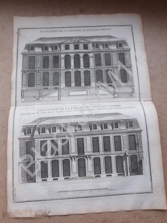 1720 г. Гравюра Архитектура Джакомо да Виньоле Дворец Фасад Арки