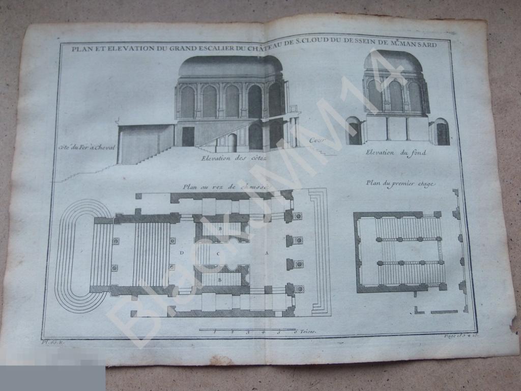 1720 г. Гравюра Архитектура Джакомо да Виньоле План Лестницы