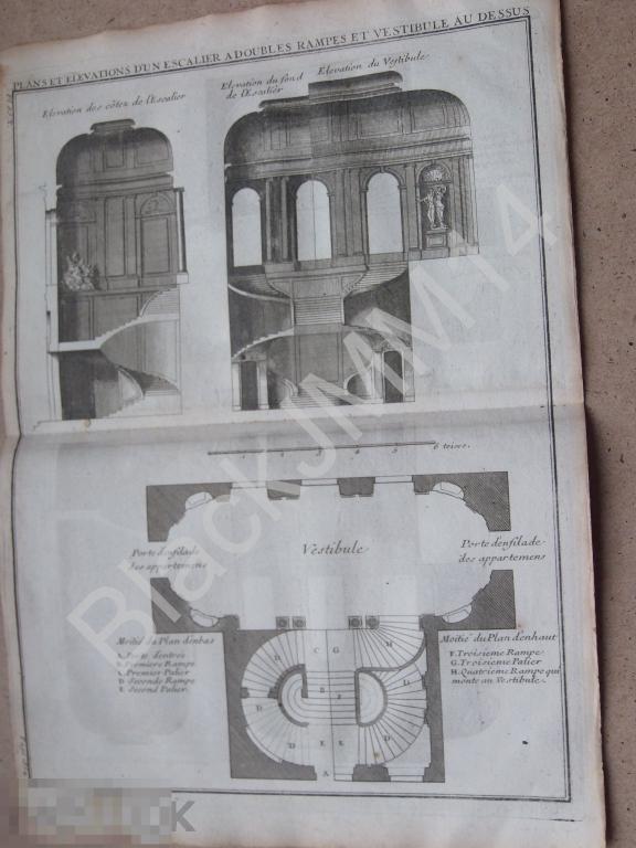 1720 г. Гравюра Архитектура Джакомо да Виньоле План Лестницы