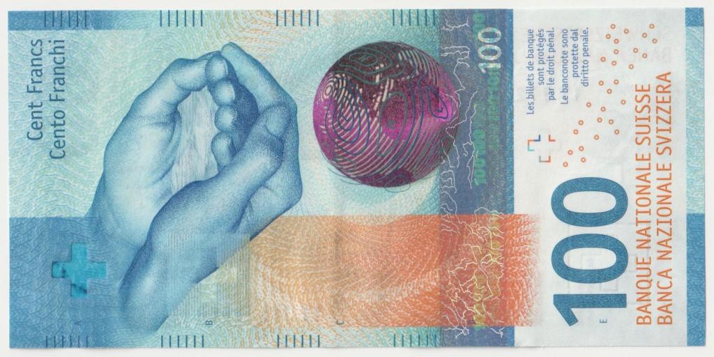 100 Франков 2017 Швейцария AUNC