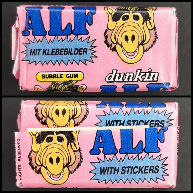 ALF / WITH STICKERS / dunkin / ЖВАЧКА 80-90 / ЖЕВАТЕЛЬНАЯ РЕЗИНКА / BUBBLE GUM