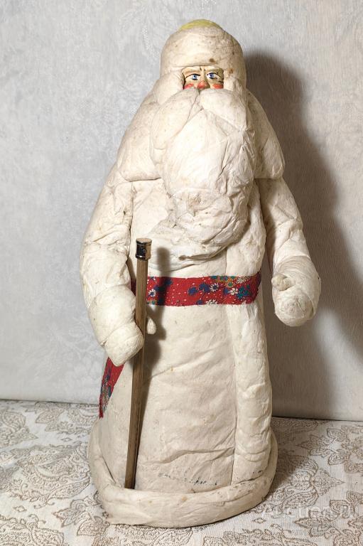 Дед Мороз ватный елочная новогодняя игрушка под елку СССР Калининский 46 см