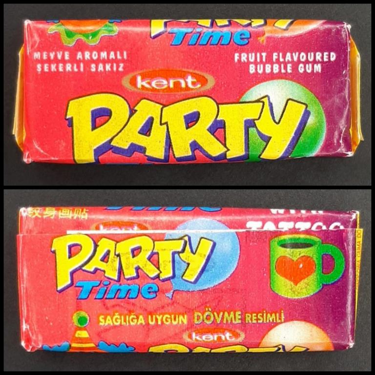 PARTY Time / kent / ЖВАЧКА 80-90 / ЖЕВАТЕЛЬНАЯ РЕЗИНКА / BUBBLE GUM