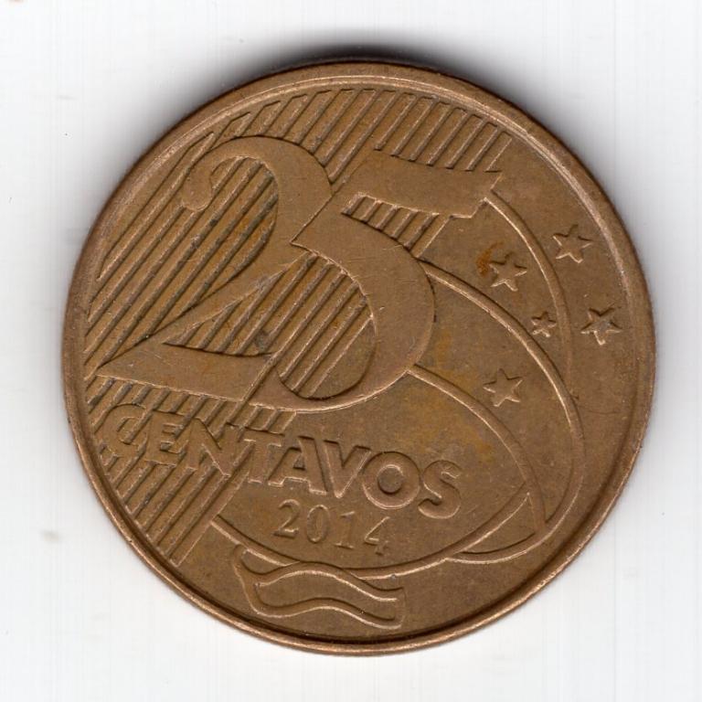 25 сентаво - Бразилия - 2014 - KM#650