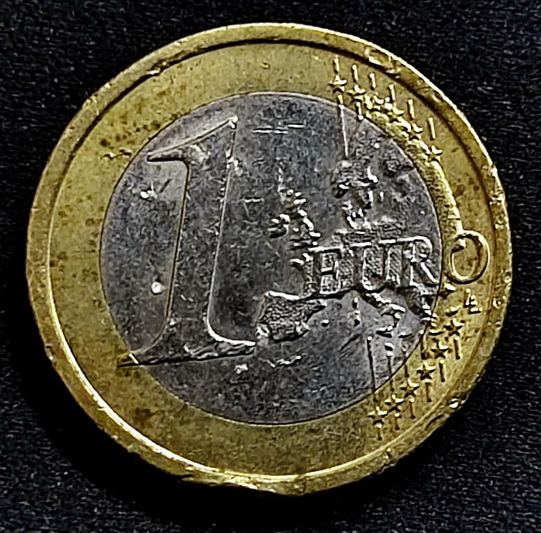 Италия 1 евро 2008 год. Витрувианский человек Леонардо Да Винчи.