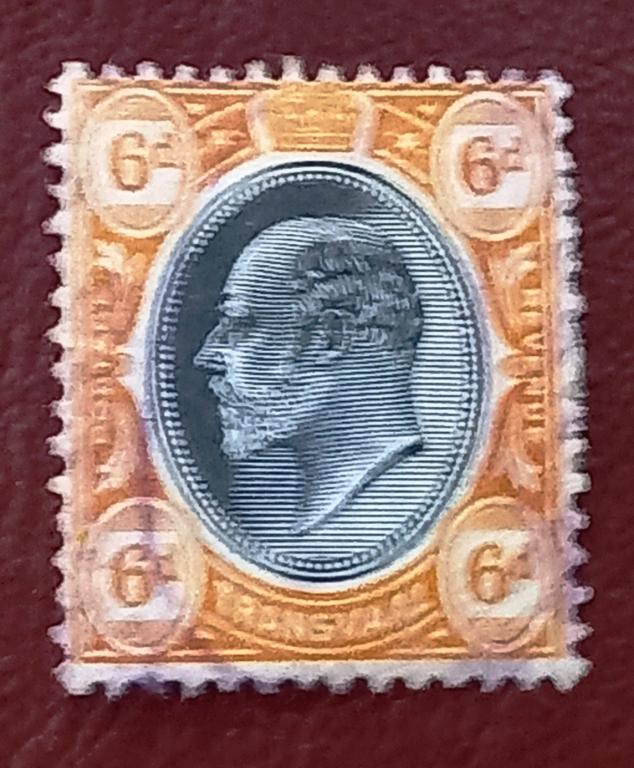 Южная Африка Трансваль Британская Колония 1904 год Стандарт Король Эдуард VII Гаш+