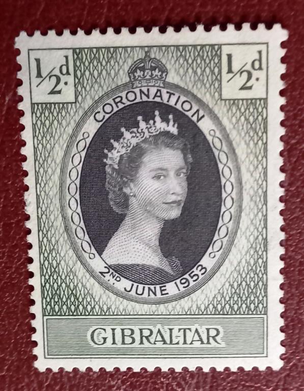 Гибралтар Британская Колония 1953 год Коронация Королева  Елизавета II MNH+