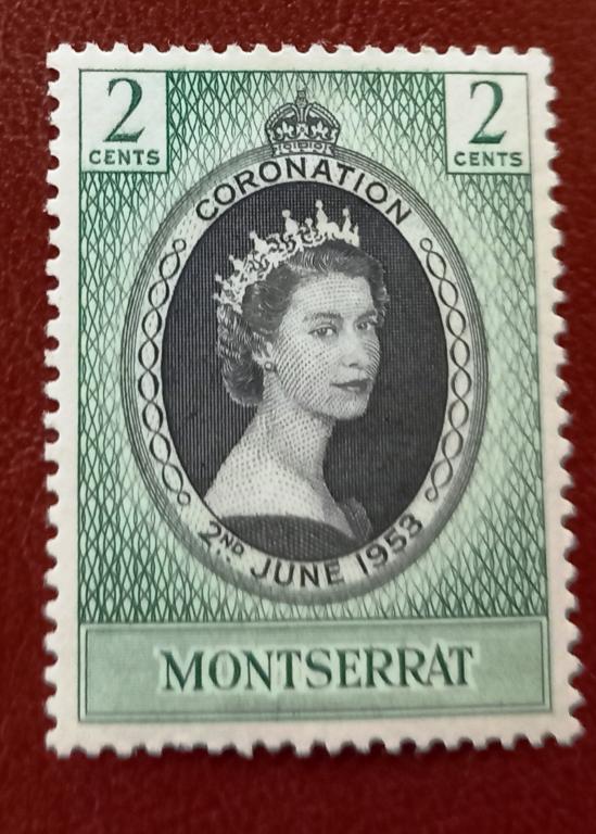 Монтсеррат Британская Колония 1953 год Коронация Королева  Елизавета II Чист+