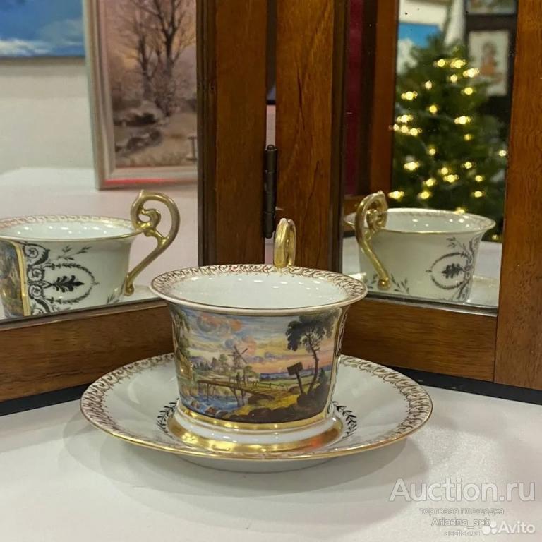Чайная пара ROSENTHAL XIX век ручная роспись