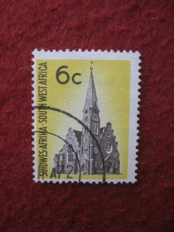 Лютеранская церковь Виндхука, Юго-Западная Африка 1971 год, марка стандарт гашеная (7.25)