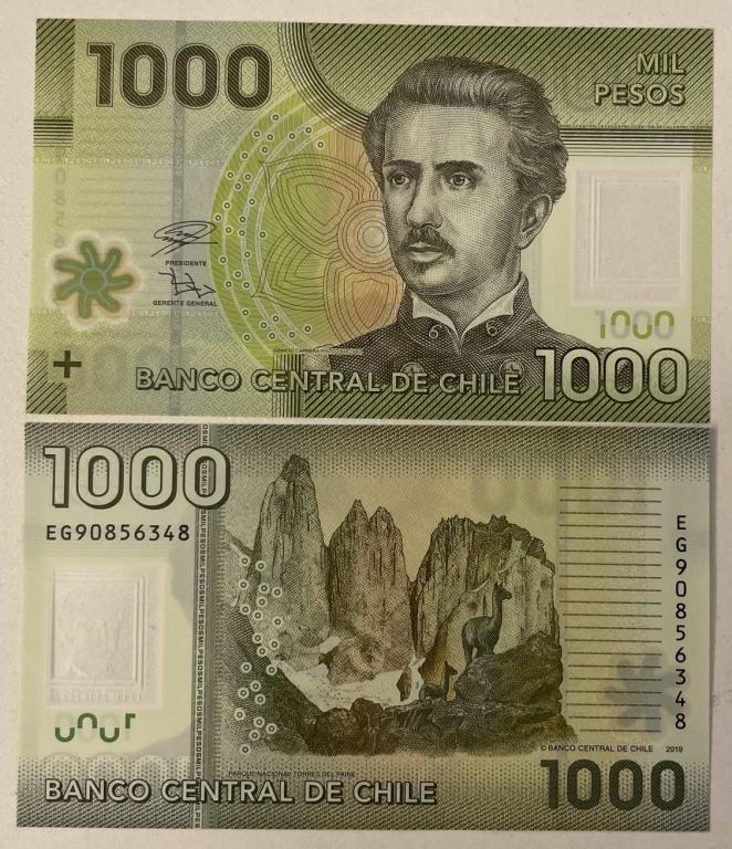 Чили 1000 песо 2019 UNC