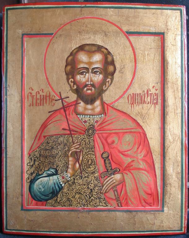 Икона Фёдор Стратилат. 19 в. 33 х 27 см. Ковчег.