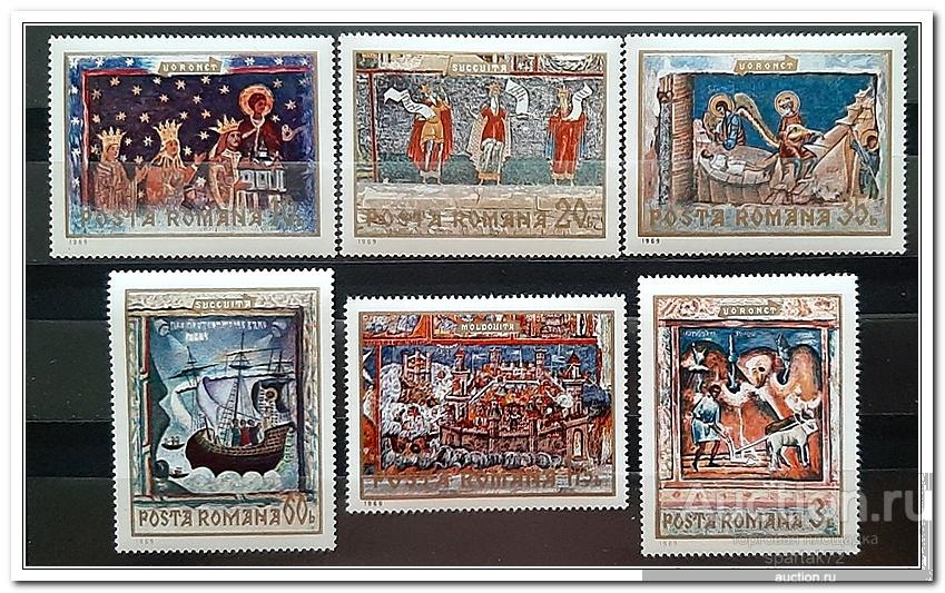Румыния, 1969 год, № 2814/19, " Молдавские монастыри, фрески ", MNH**