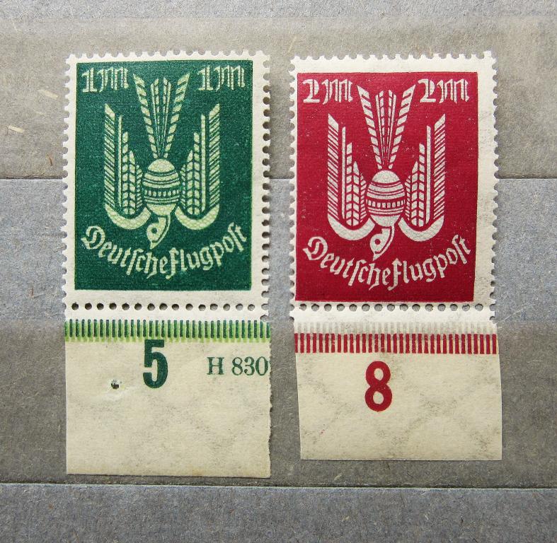 Германия Рейх 1922 - 23 гг. Flugpost Авиапочта 2мар. сер. с полем.**MNH OG