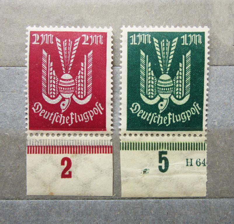 Германия Рейх 1922 - 23 гг. Flugpost Авиапочта 2мар. сер. с полем.**MNH OG