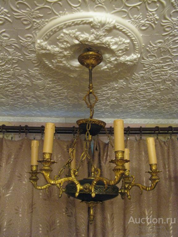 Люстра Старинная Франция бронза Оригинал!