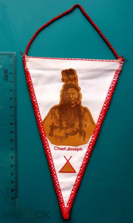 ИНДЕЙЦЫ. GORONIMO. CHIEF JOSEPH. вымпел ГДР.  ---  РЕДКИЙ!!!