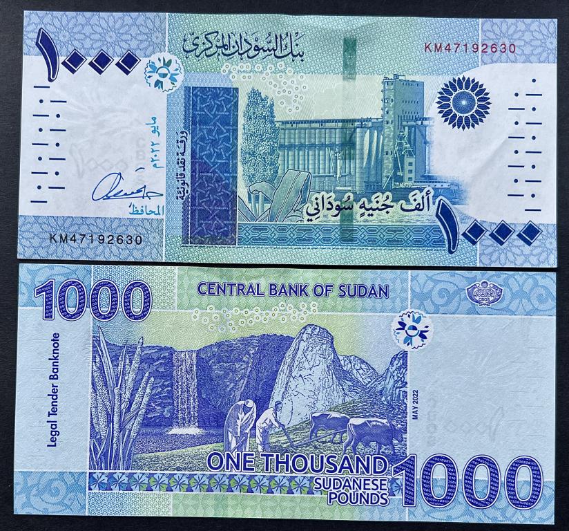 СУДАН 1000 ФУНТОВ 2022 ГОД UNC