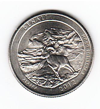 США 25 центов 2012 год монета