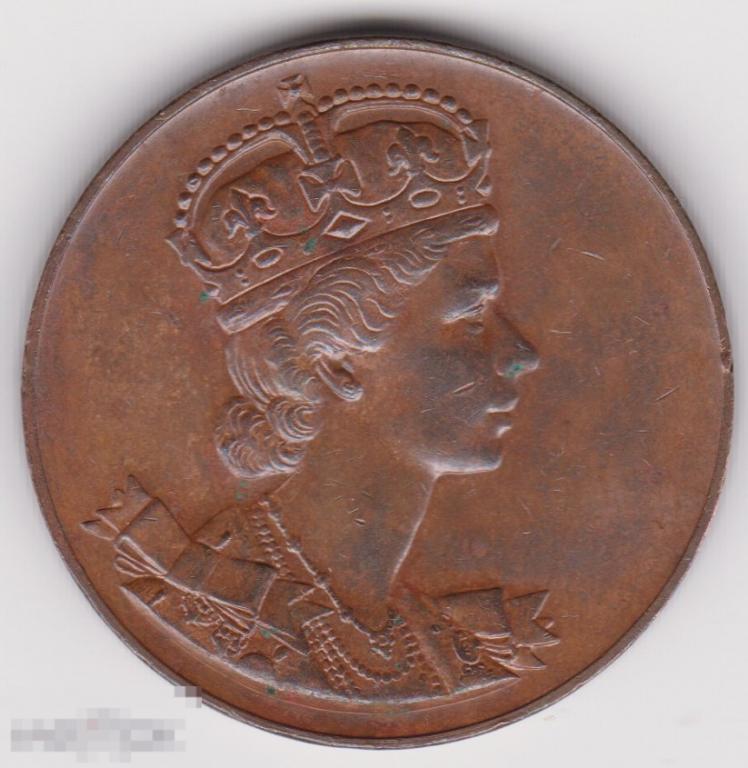 Медаль Канада 1953 г Коронация Елизаветы, 33 мм, томпак