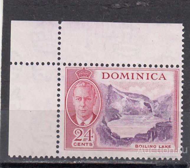 DOMINICA  ДОМИНИКА  Георг VI  Вулкан Озеро  № 128  1951  Угол   Сост** MNH